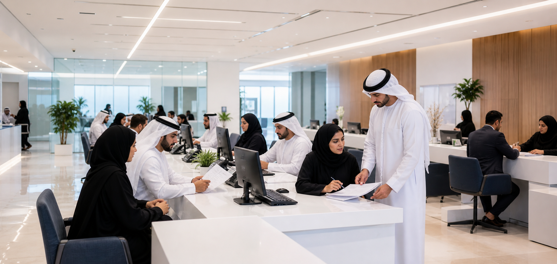UAE typing center team managing customer applications